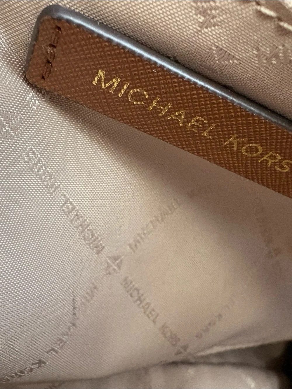 Michael Kors Chestnut Saffiano Tote with Gold Logo Charm - Picture 13 of 13